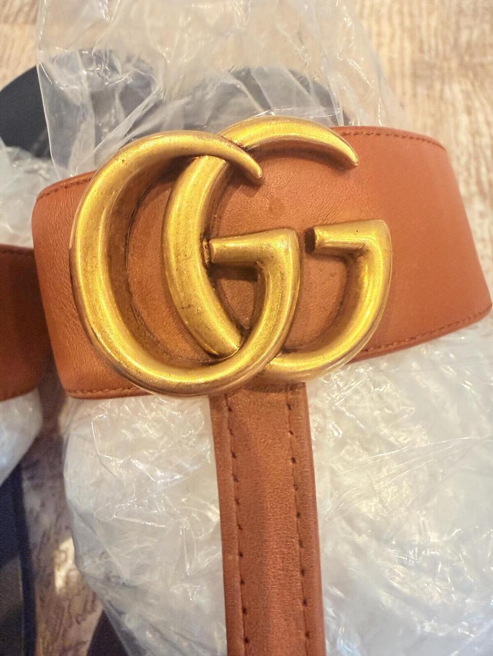 Gucci Marmont Double G Brown Leather Sandals [COPY] - Picture 7 of 10